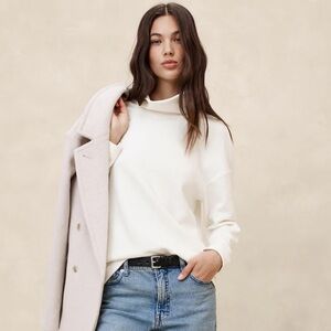 NWT Banana Republic White Ottoman Tunic Sweatshirt Size Medium